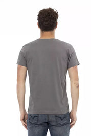 Gray Cotton Men T-Shirt