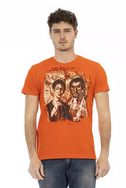 Orangefarbenes Baumwoll-T-Shirt