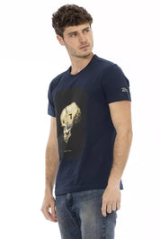 Blue Cotton Men T-Shirt