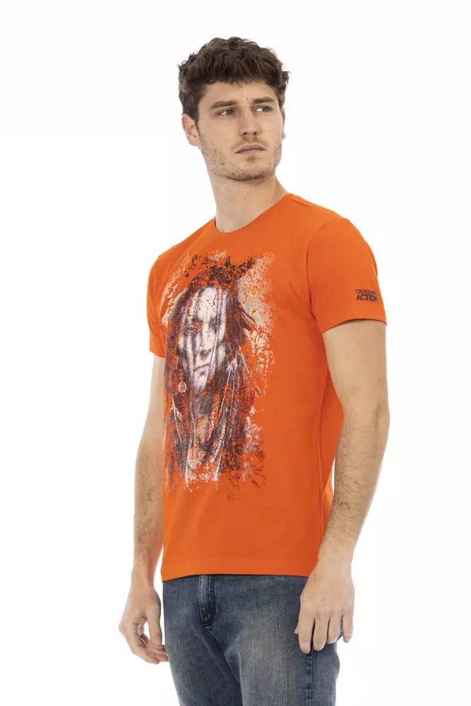 Orangefarbenes Baumwoll-T-Shirt