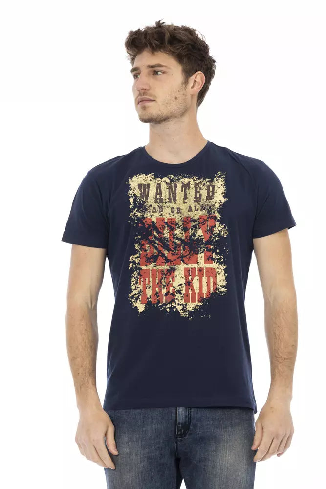 Blaues Baumwoll-T-Shirt