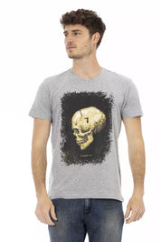 Gray Cotton Men T-Shirt