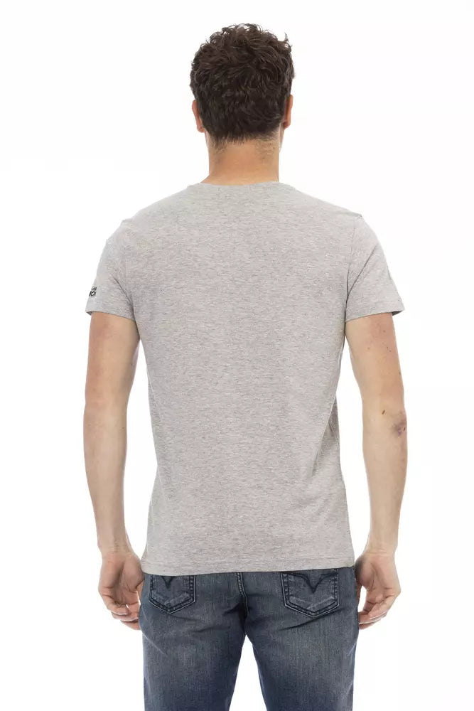 Gray Cotton Men T-Shirt