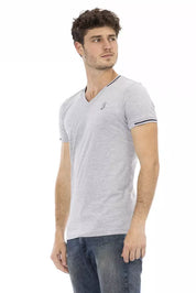 Gray Cotton Men T-Shirt