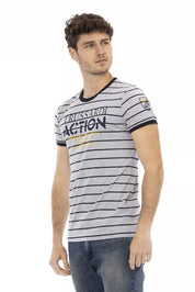 Gray Cotton Men T-Shirt