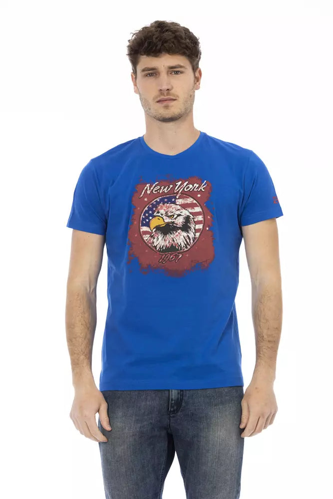 Blaues Baumwoll-T-Shirt