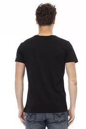 Black Cotton Men T-Shirt