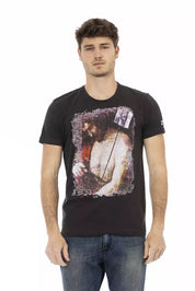 Black Cotton Men T-Shirt