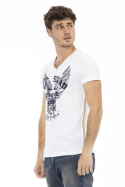 White Cotton Men T-Shirt