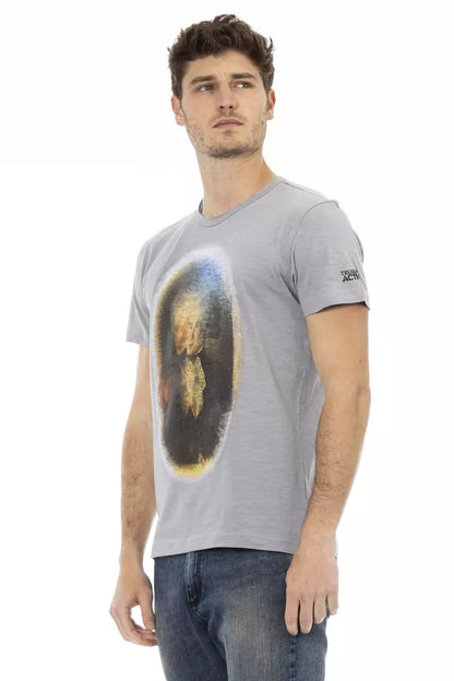 Gray Cotton Men T-Shirt