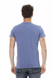 Blue Cotton Men T-Shirt