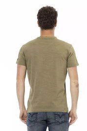 Green Cotton Men T-Shirt