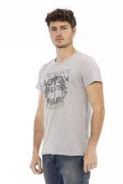 Gray Cotton Men T-Shirt