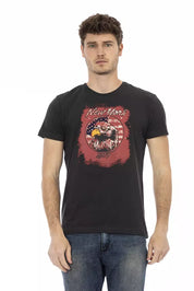 Black Cotton Men T-Shirt