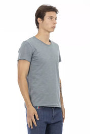 Gray Cotton Men T-Shirt