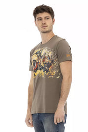 Brown Cotton Men T-Shirt