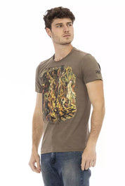 Brown Cotton Men T-Shirt