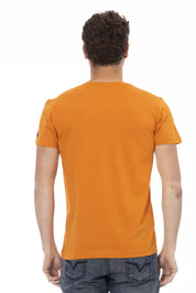 Orange Cotton Men T-Shirt