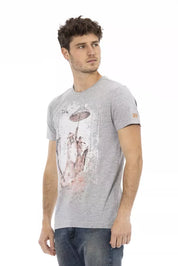 Gray Cotton Men T-Shirt