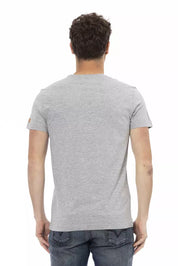 Gray Cotton Men T-Shirt