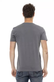 Gray Cotton Men T-Shirt