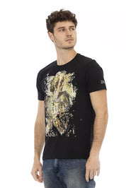 Black Cotton Men T-Shirt