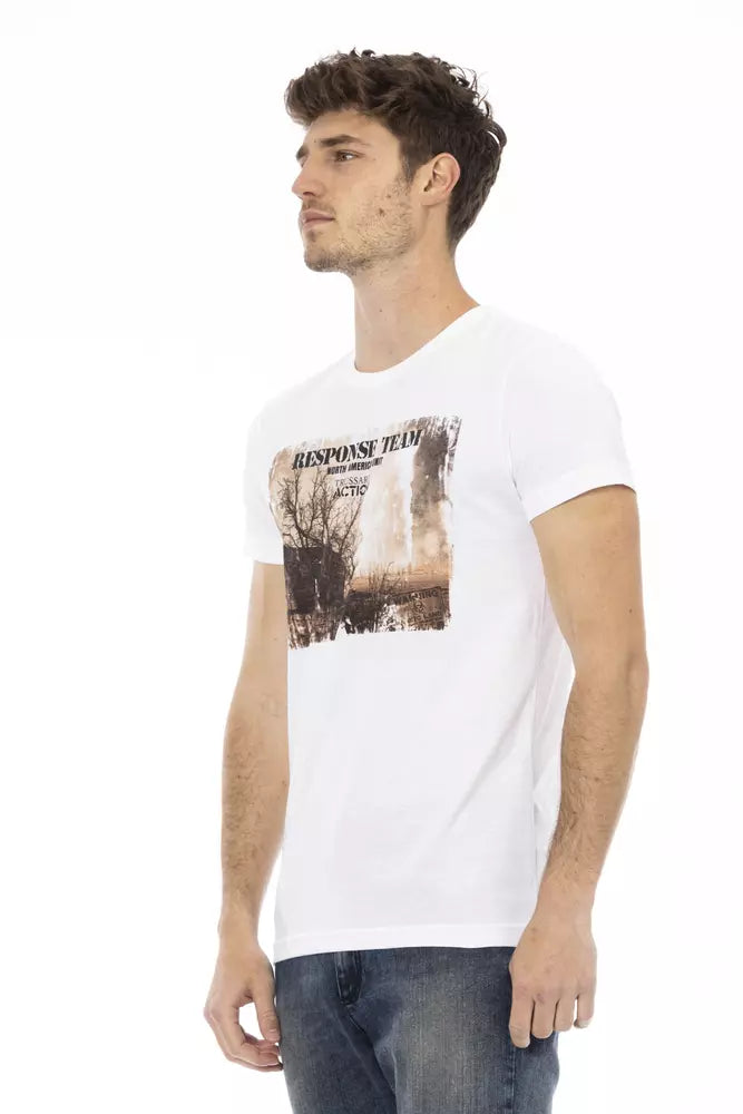 White Cotton Men T-Shirt