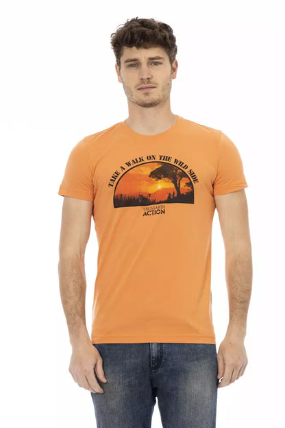 Orangefarbenes Baumwoll-T-Shirt