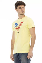 Yellow Cotton Men T-Shirt