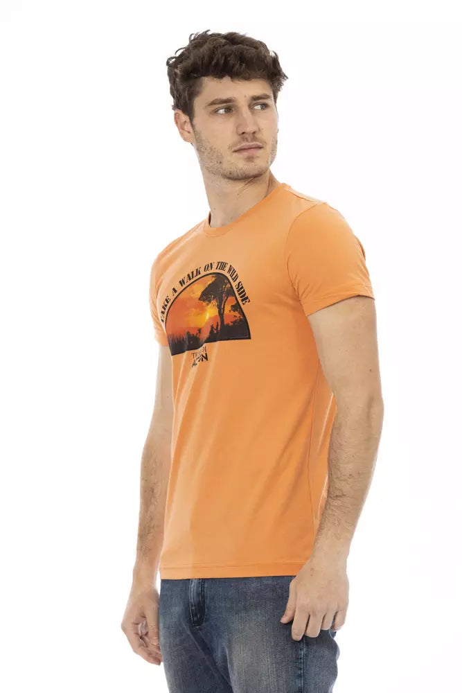 Orangefarbenes Baumwoll-T-Shirt