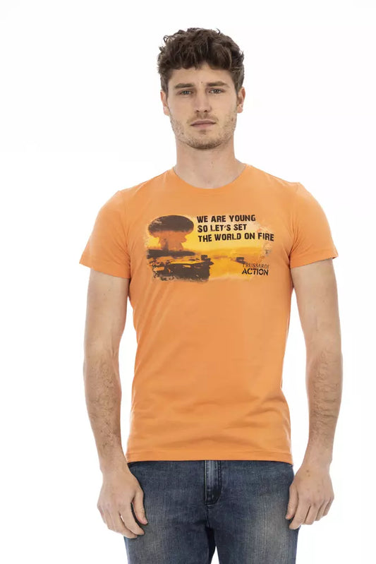 Orangefarbenes Baumwoll-T-Shirt