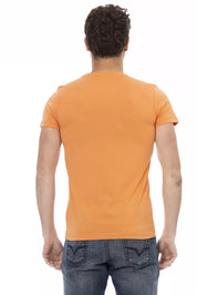 Orange Cotton Men T-Shirt