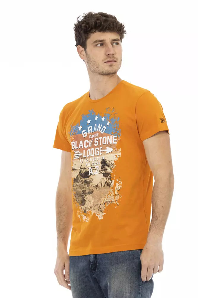 Orangefarbenes Baumwoll-T-Shirt