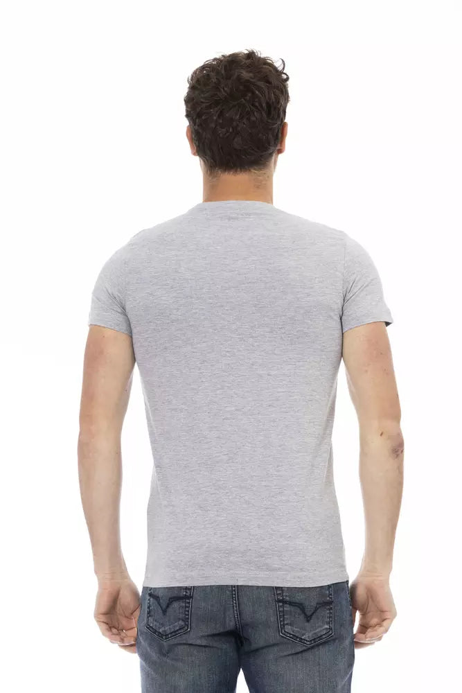 Gray Cotton Men T-Shirt