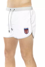 White Polyester Men Swim Short