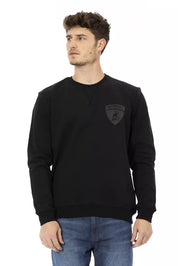 Black Cotton Men Sweater