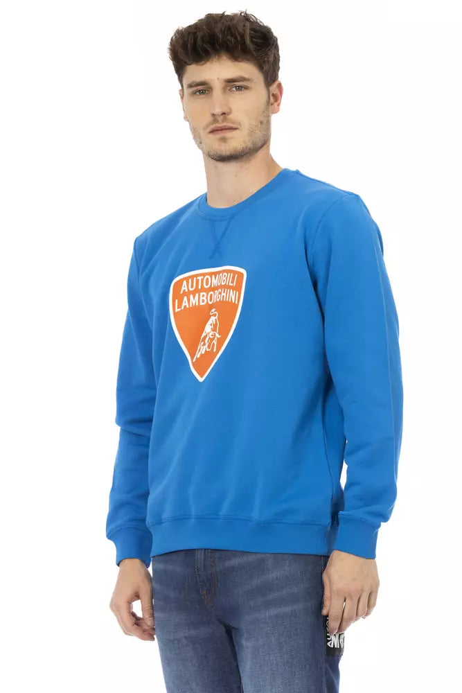 Blauer Baumwollpullover