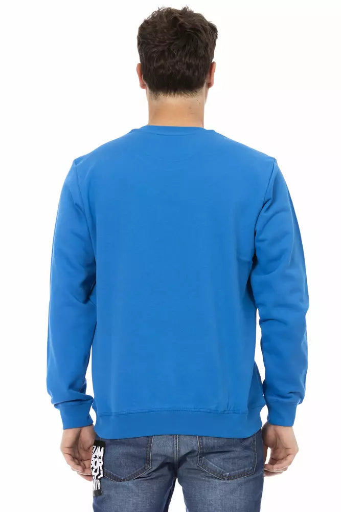 Blauer Baumwollpullover