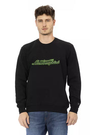 Schwarzer Baumwollpullover