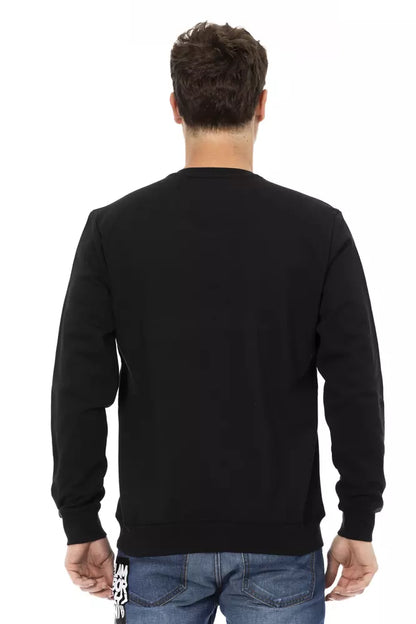 Black Cotton Men Sweater