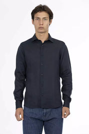 Chemise en lin bleue