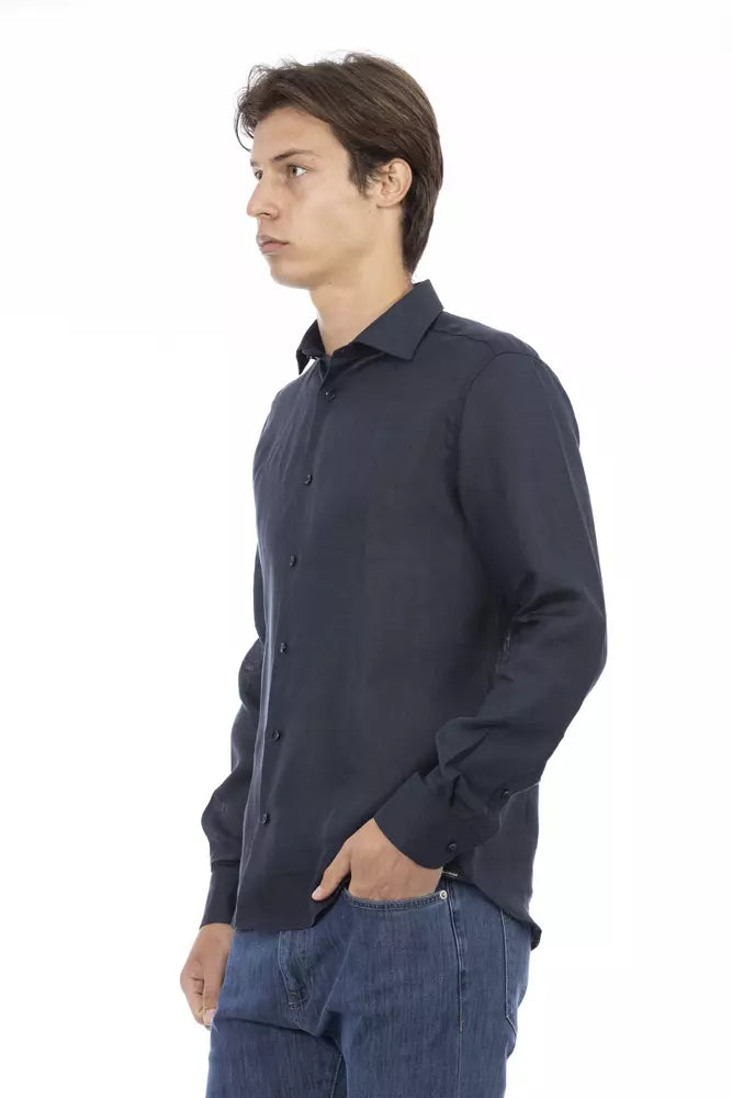 Chemise en lin bleue