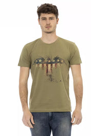 Green Cotton Men T-Shirt