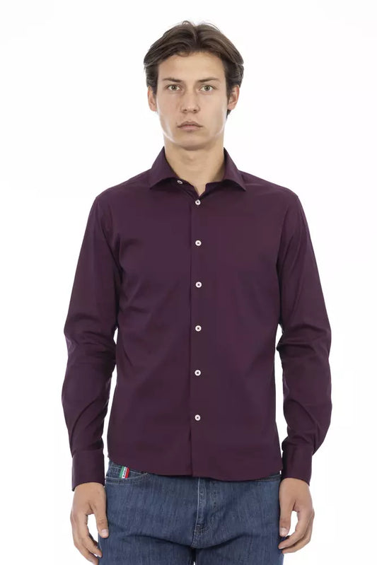 Chemise en coton bordeaux