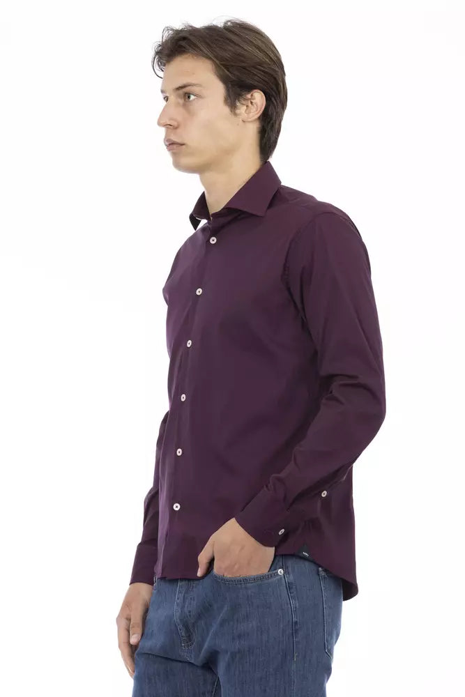 Chemise en coton bordeaux