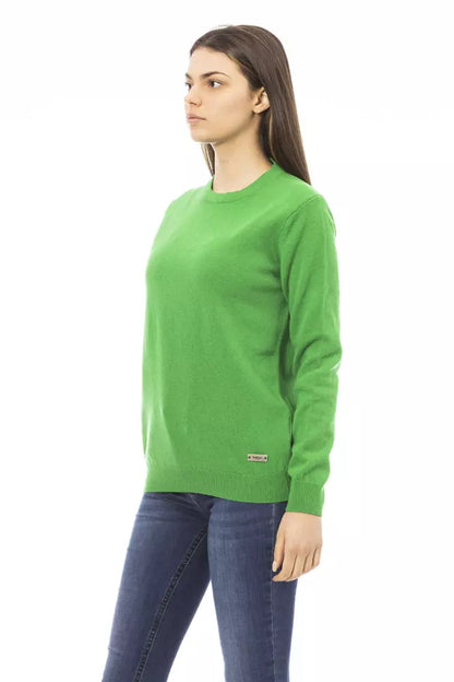 Grüner Wollpullover