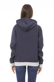 Blue Cotton Women Sweater