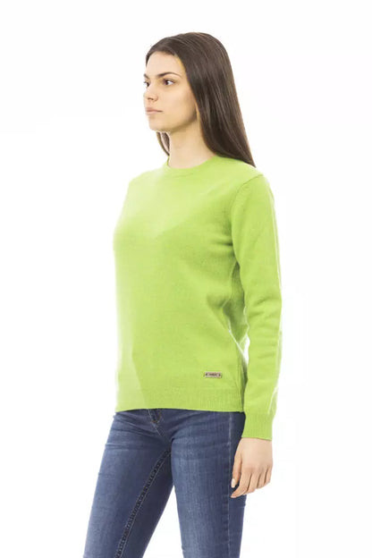 Grüner Wollpullover