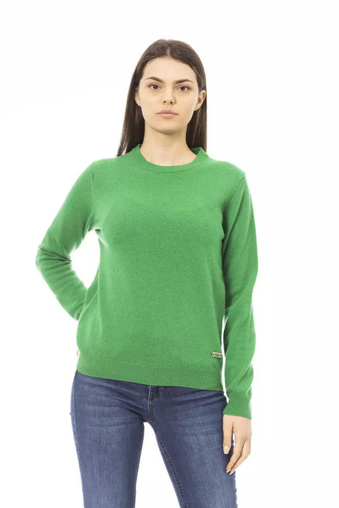 Grüner Wollpullover