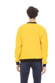 Yellow Cotton Men Sweater